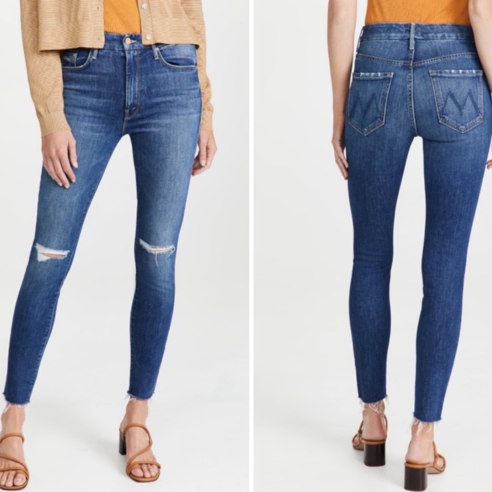 Mother Jeans High Waisted Looker Ankle Fray Nature Tune Up Distressed 27